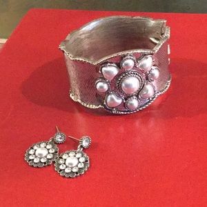 Brighton Silver Cuff and Earrings